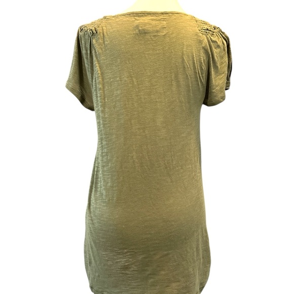 Meadow Rue 100% Cotton Olive Green Women's Top - Picture 4 of 6